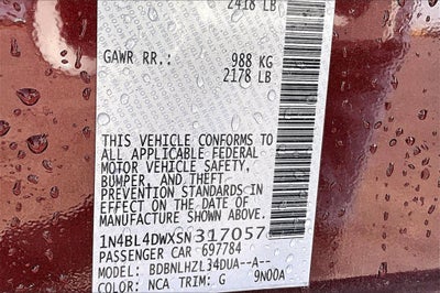 2025 Nissan Altima 2.5 SV