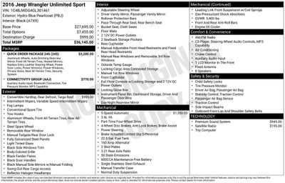 2016 Jeep Wrangler Unlimited Sport