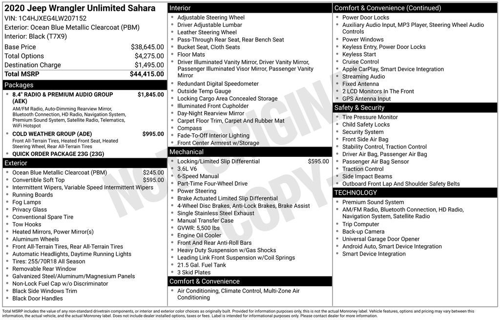 2020 Jeep Wrangler Unlimited Sahara 4x4