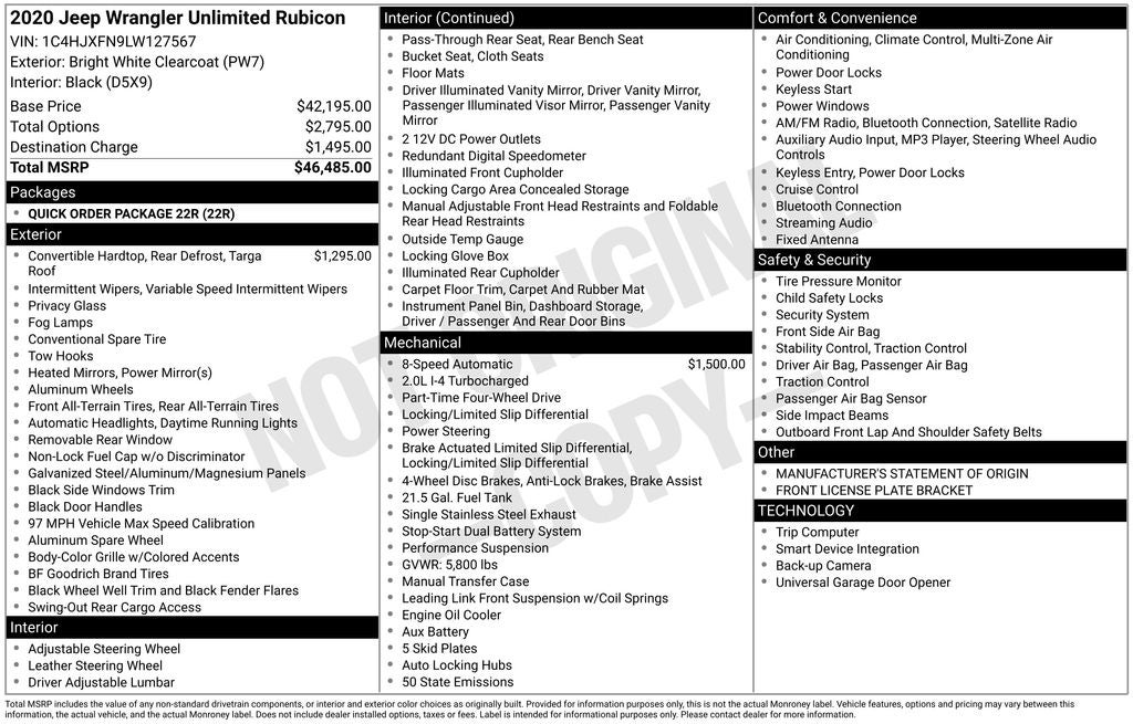 2020 Jeep Wrangler Unlimited Rubicon 4x4