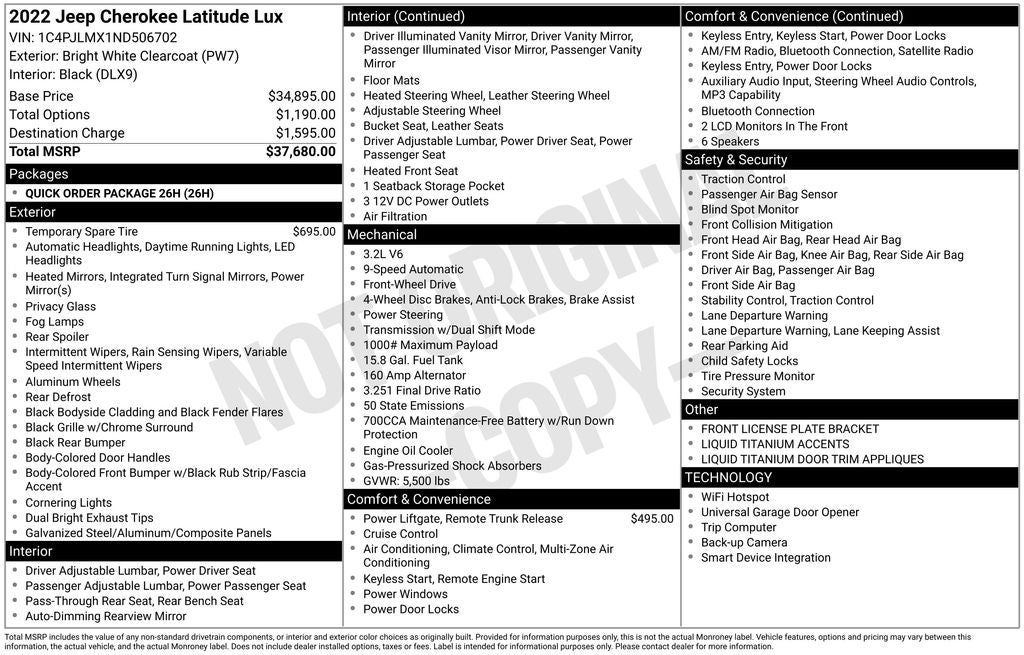 2022 Jeep Cherokee Latitude Lux FWD