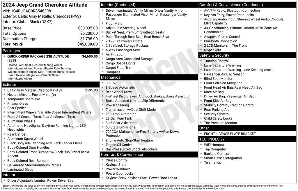 2024 Jeep Grand Cherokee Altitude 4x2