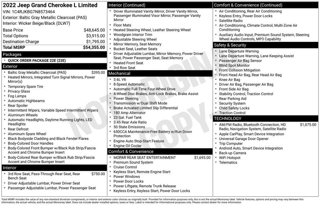 2022 Jeep Grand Cherokee L Limited 4x4
