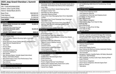 2025 Jeep Grand Cherokee L Summit Reserve 4x4