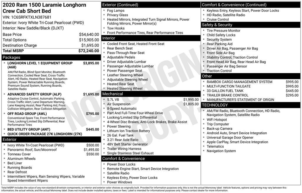2020 RAM 1500 Laramie Longhorn