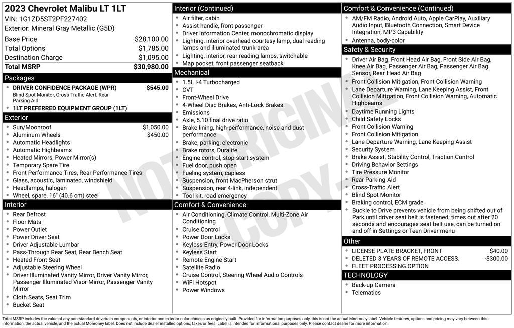 2023 Chevrolet Malibu FWD 1LT