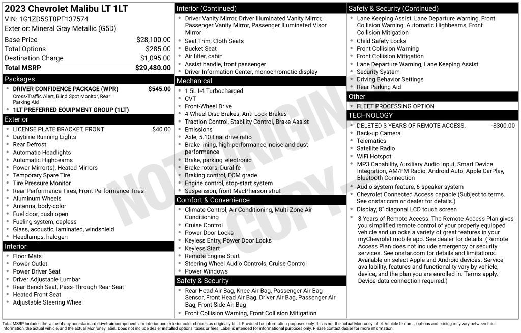 2023 Chevrolet Malibu FWD 1LT