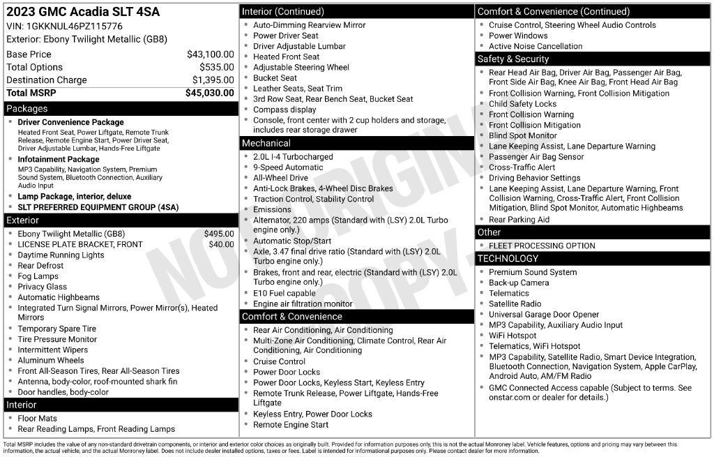 2023 GMC Acadia SLT
