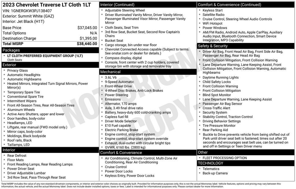 2023 Chevrolet Traverse FWD LT Cloth