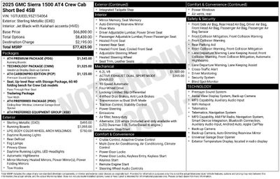 2025 GMC Sierra 1500 4WD Crew Cab Short Box AT4