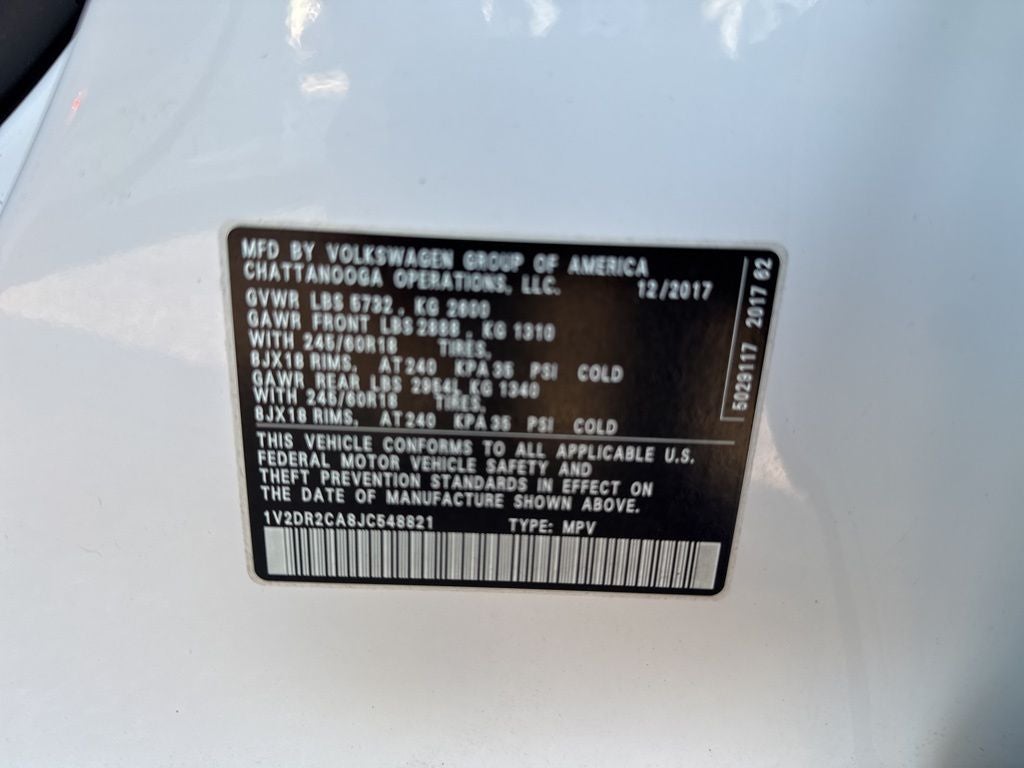 2018 Volkswagen Atlas 3.6L V6 SE w/Technology