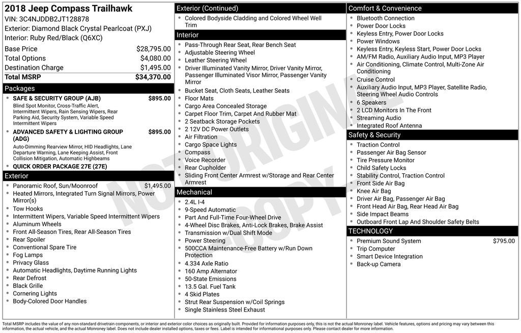 2018 Jeep Compass Trailhawk 4x4