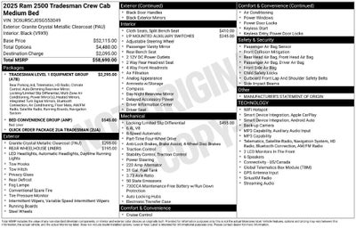 2025 RAM 2500 Tradesman Crew Cab 4x4 6'4' Box