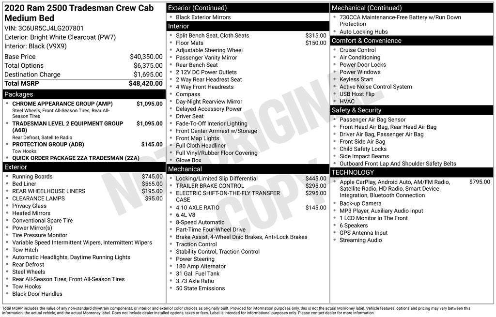 2020 RAM 2500 Tradesman