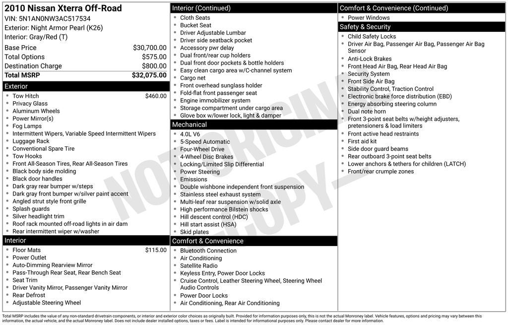 2010 Nissan Xterra Off-Road