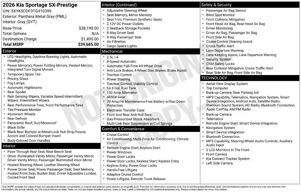 2026 Kia Sportage SX-Prestige