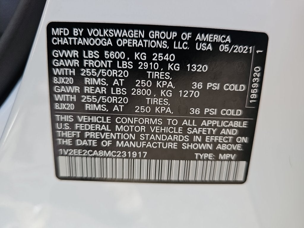 2021 Volkswagen Atlas Cross Sport 3.6L V6 SEL