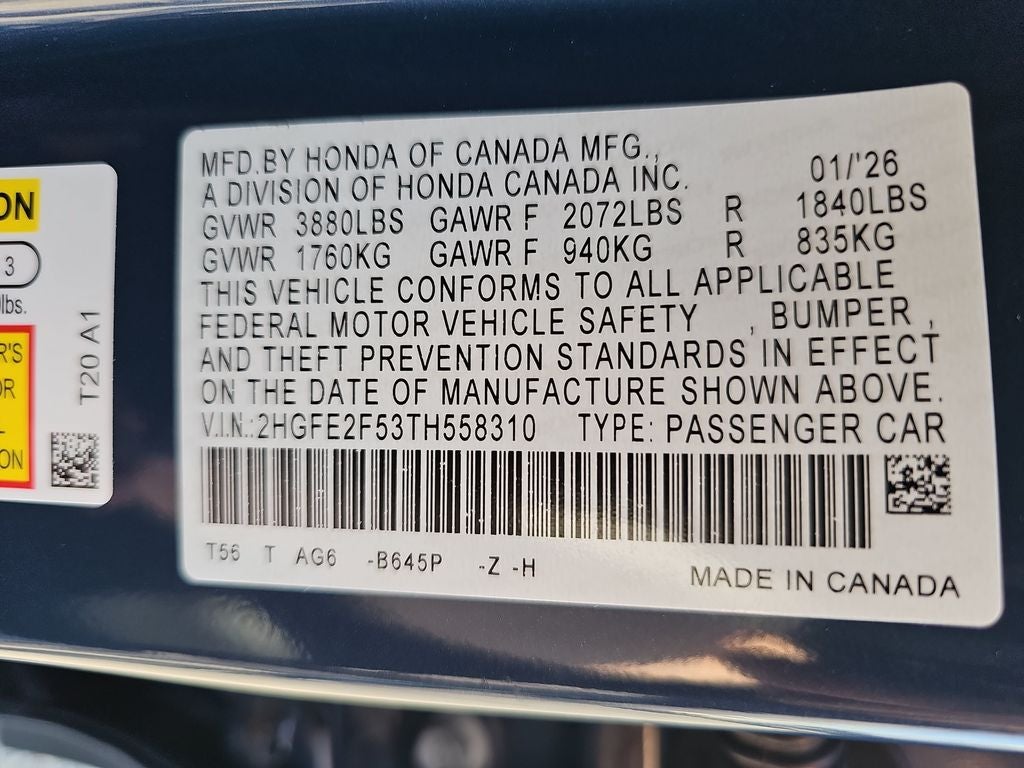 2026 Honda Civic Sport