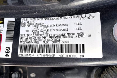 2022 Toyota Tacoma SR5 V6