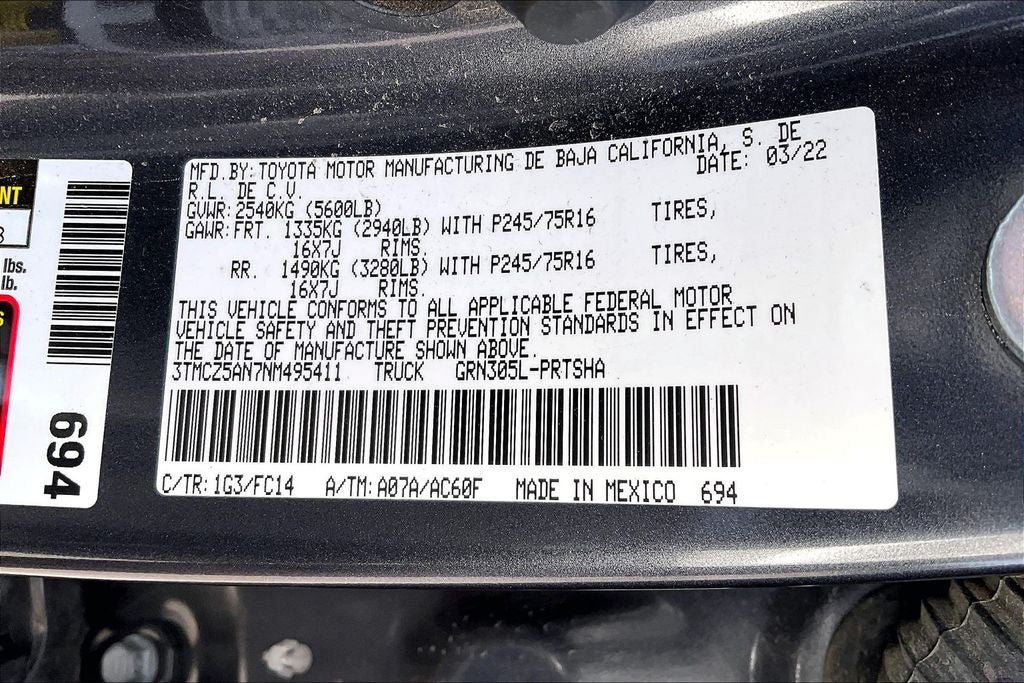 2022 Toyota Tacoma SR5 V6