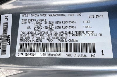 2018 Toyota Tacoma SR