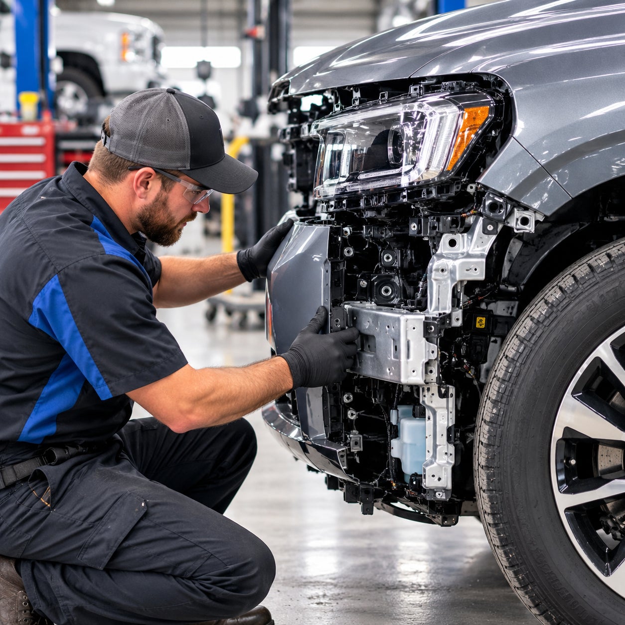 Collision repair work at Rusty Eck Collision Center