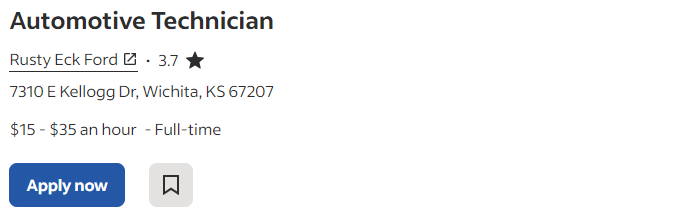 Automotive Tech Rusty Eck Ford