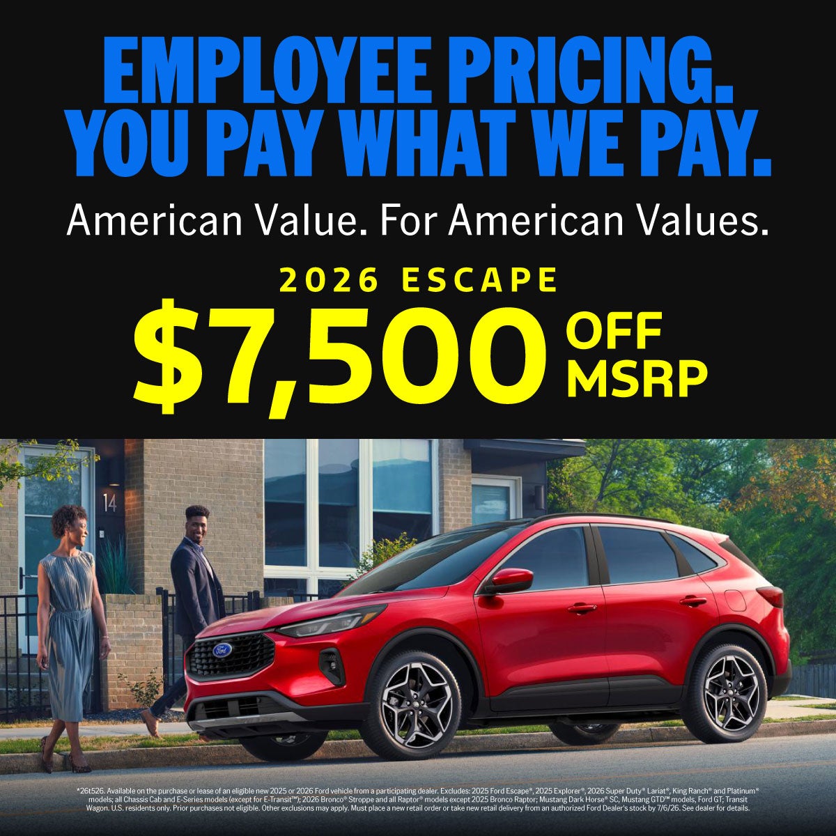 Employee Pricing Escape Offer